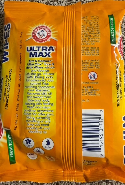 ultra max face and body wipes